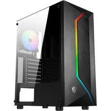 MSI MAG VAMPIRIC 100R 'V100R' Mid Tower Gaming Computer Case 'Black, 1x 120mm ARGB PWM Fan, 1x 120mm PWM Fan, RGB Front Panel, Tempered Glass Panel, ATX, mATX, mini-ITX'