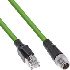 Inline InLine® Industrial network cable, M12 8-pin X-coded to RJ45 plug, Cat.6A PUR 20m