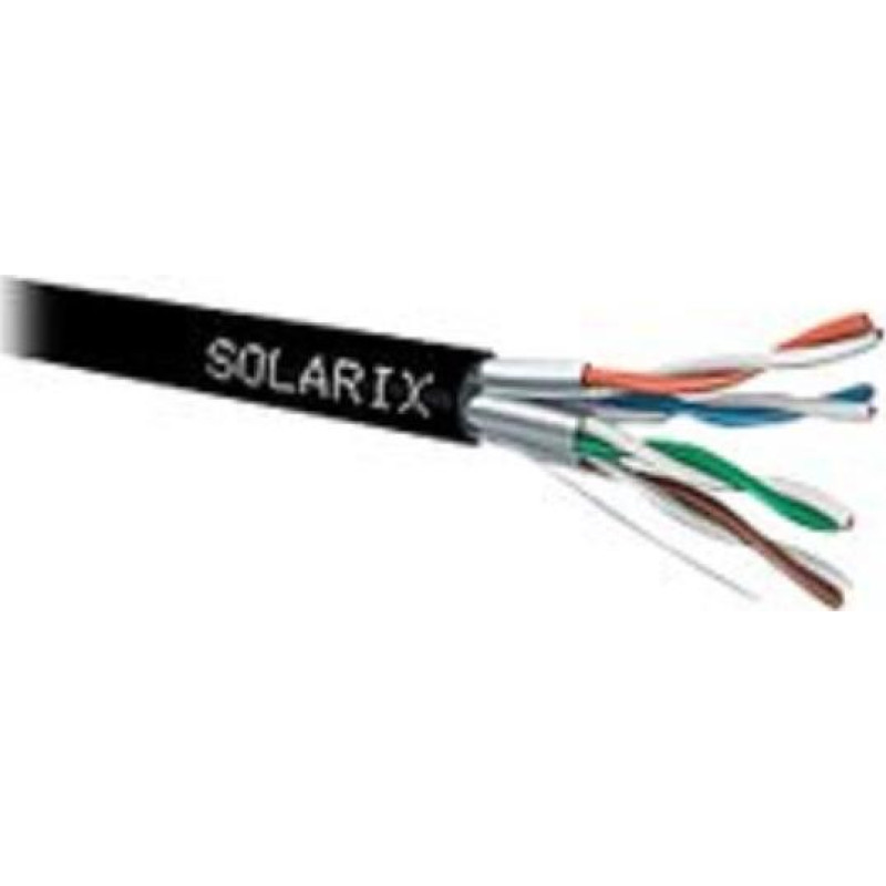 Solarix Kabel instalacyjny Solarix STP, Cat6A, drut, PE, cewka 500m SXKD-6A-STP-PE