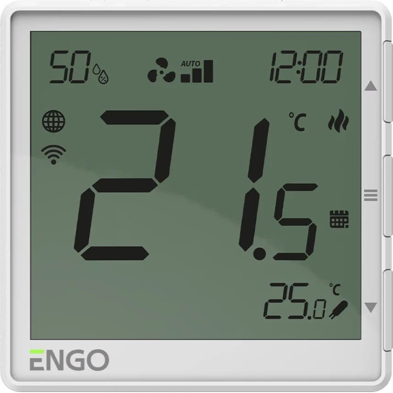 Engo EFAN-230W - Regulator klimakonwektorów, biały 230V, Internetowy, podtynkowy , WIFI