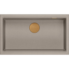 Graniteq Zlewozmywak GraniteQ LOGAN 110 GraniteQ zlewozmywak soft taupe 76x44x23,5 cm 1-komorowy wpuszczany z syfonem manualnym miedziany