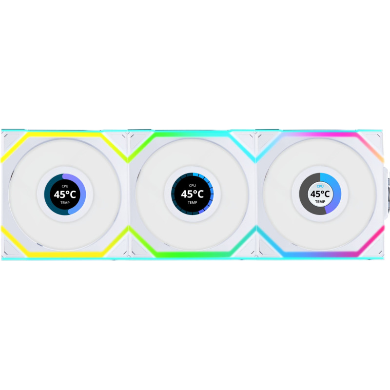 Lian Li Wentylator Lian Li UNI FAN SL Wireless LCD 120 3-pack biały (12SLLCD1W3W)