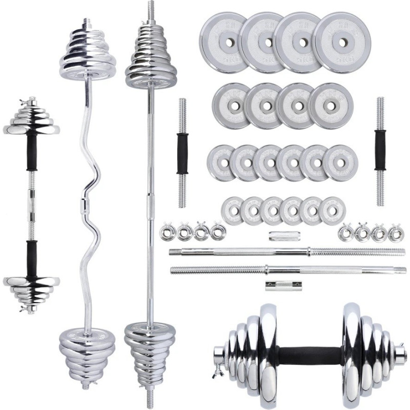 HMS STC55 3-in-1 weight set in case (straight and broken barbells, barbells) 55 kg