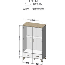 Cama Meble Cama wardrobe LOTTA 2D2D white + sonoma oak