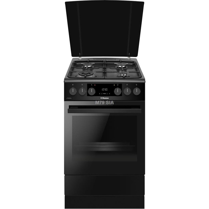 AEG Hansa  65 L  platums 50 cm  mateta melna - Elektriska plits ar gazes virsmu