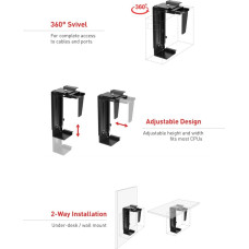 Maclean The MC-713 PC Holder Computer Under Desk Table Bracket Support Storage