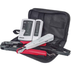 Intellinet 4-Piece Network Tool Kit, 4 Tool Network Kit Composed of LAN Tester, LSA punch down tool, Crimping Tool and Cut and Stripping tool