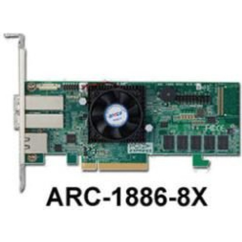 Areca Raid Controller ARC-1886-8X 8-Port Tri Mode PCIe 4.0 x8 2x SFF 8644 (extern) LP