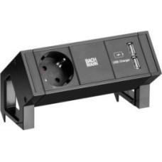 Bachmann Listwa zasilająca Bachmann BACHMANN DESK2 1x gniazdo z uziemieniem 1x ładowarka USB, czarny