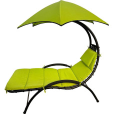 Saska Garden LEŻAK FOTEL Z PARASOLEM BERGAMO 200x125x180CM LIMONKA