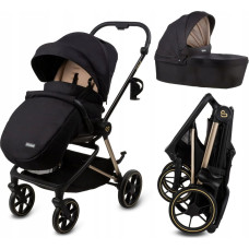 Kinderkraft WÓZEK GŁĘBOKO-SPACEROWY VELMONT BLACK/BEIGE 5906601700552