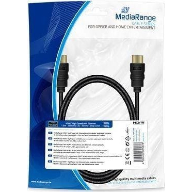 Mediarange Kabel MediaRange HDMI - HDMI 1m czarny (MRCS195)