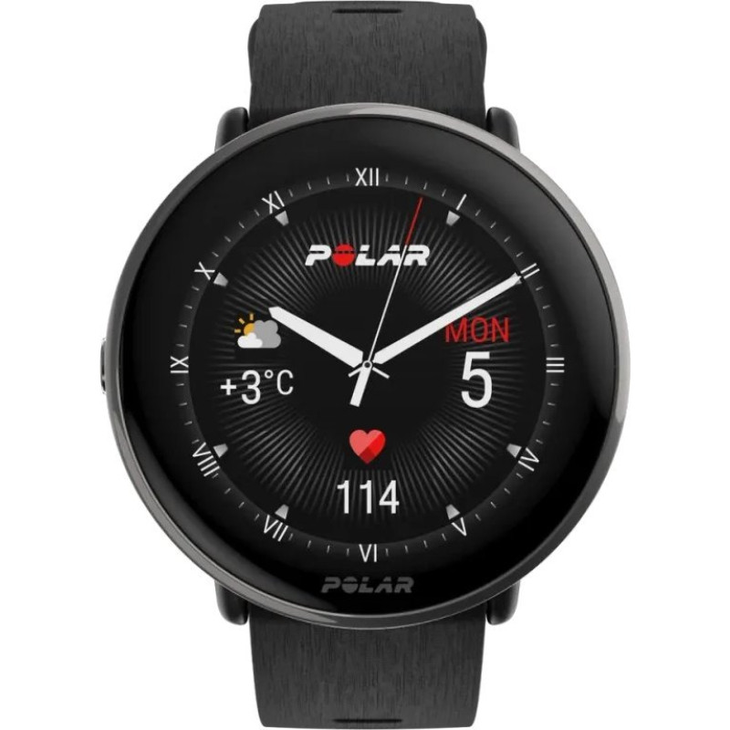 Polar Zegarek sportowy Polar Ignite 3 Titanium Czarny  (IGNITE 3 TI SIL BLK S-L)