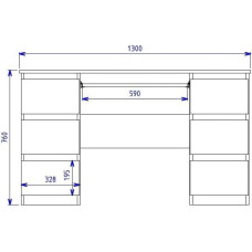 Top E Shop Topeshop KUBA SONOMA computer desk Oak colour