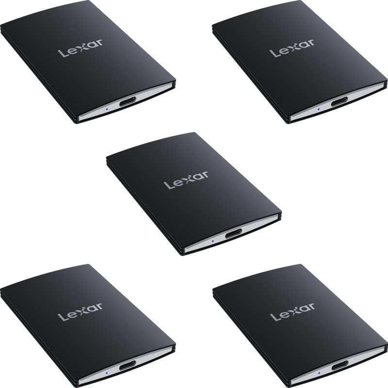 Lexar Dysk zewnętrzny SSD Lexar SL500 4 x 1 TB + 1 x 2 TB Czarny (LSL500-5PACK)