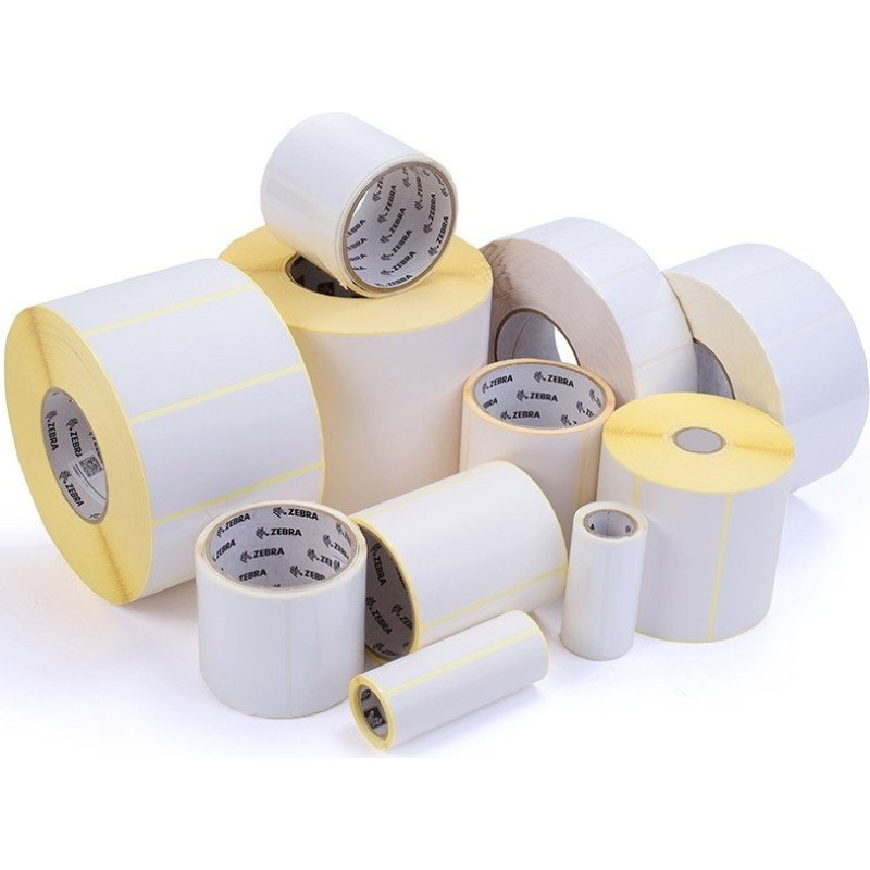 Zebra 3003725, White, Self-adhesive printer label, Paper, Thermal transfer, Permanent, Universal