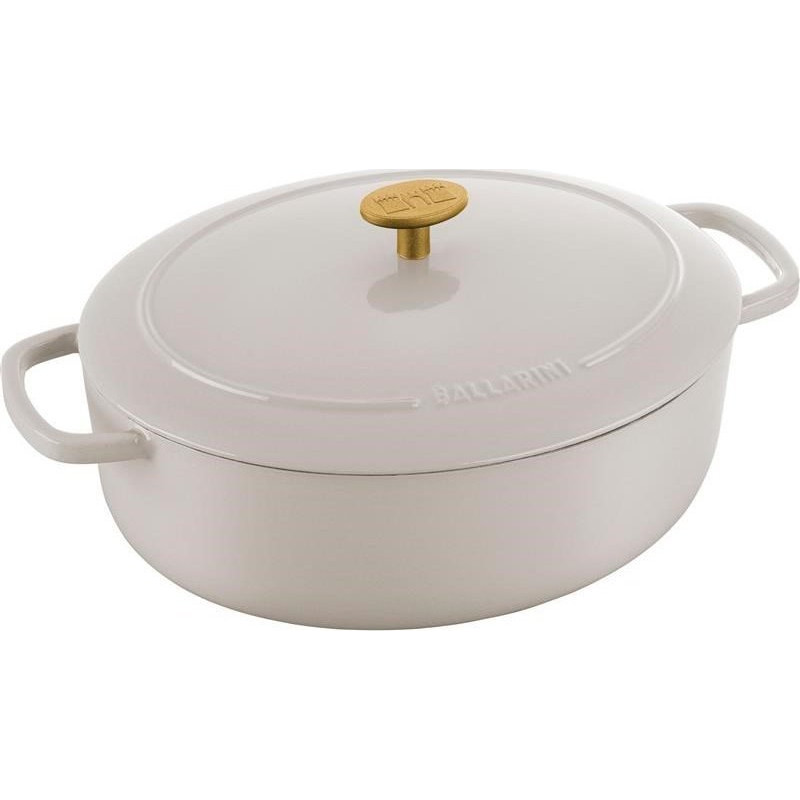 Ballarini Garnek żeliwny owalny BALLARINI BELLAMONTE 75003-556-0 - 5,5 ltr kość słoniowa