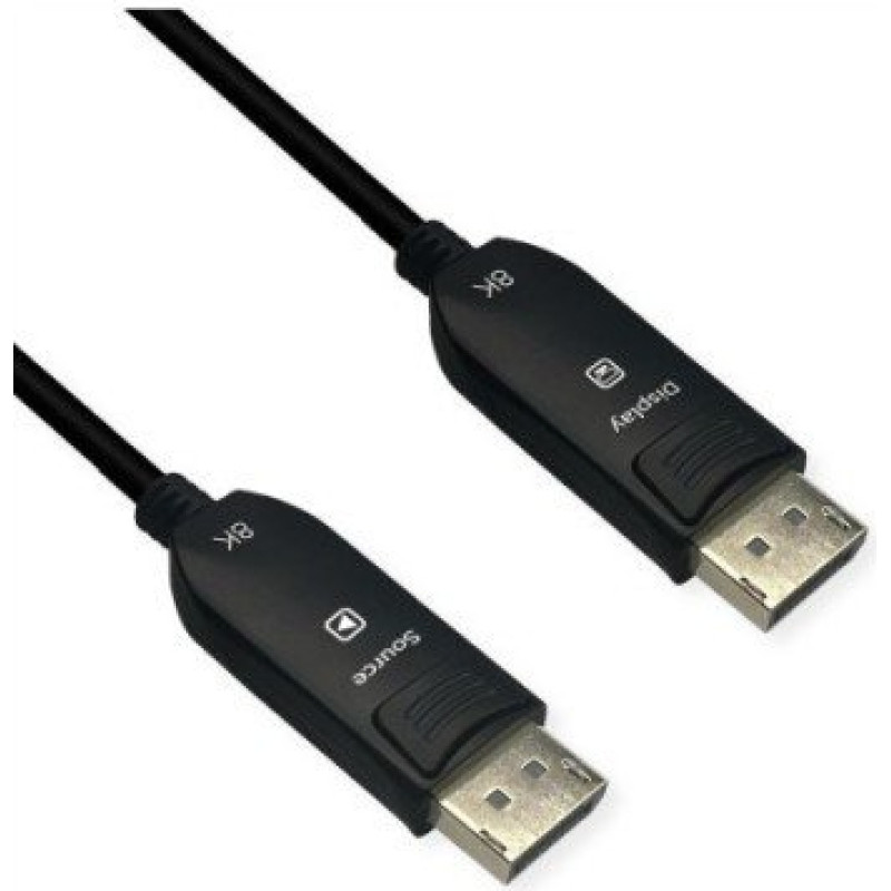 Roline Kabel DisplayPort (AOC), v2.1, 10K@60Hz, 54Gbit/s, UHBR13.5, DP-DP, M/M, 50 m